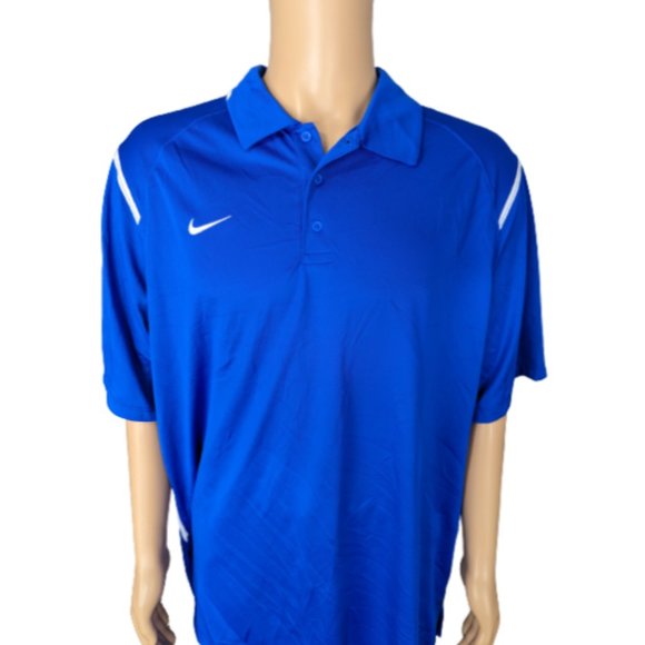 Nike Royal Blue and White Training Performance Polo XXL - Picture 3 of 8